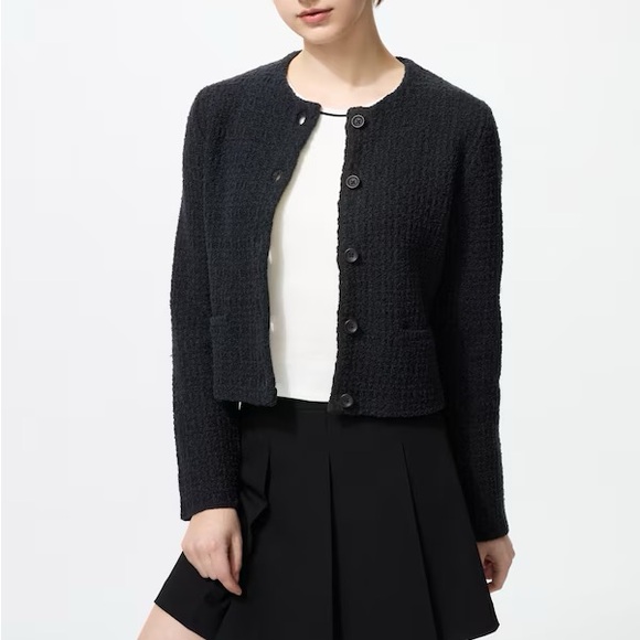 UNIQLO Knitted Short Jacket in Black - Picture 1 of 6